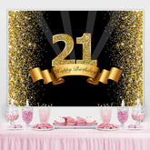 Schwarz Und Golden Bokeh Glücklich 21 Geburtstag Hintergrund